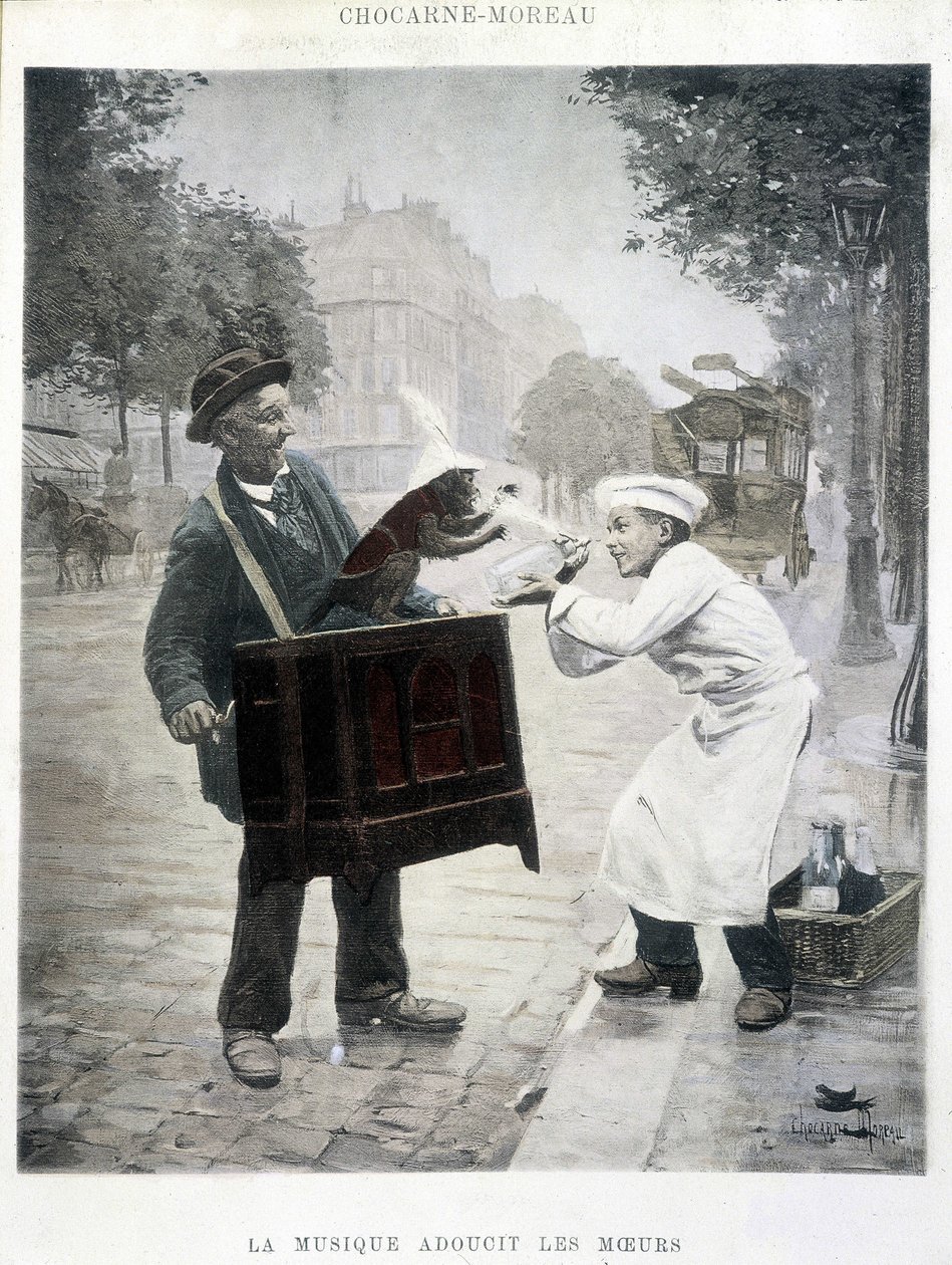 Musikk myker opp moralen, maleri av Chocarne-Moreau, ca. 1900 av Paul Charles Chocarne Moreau