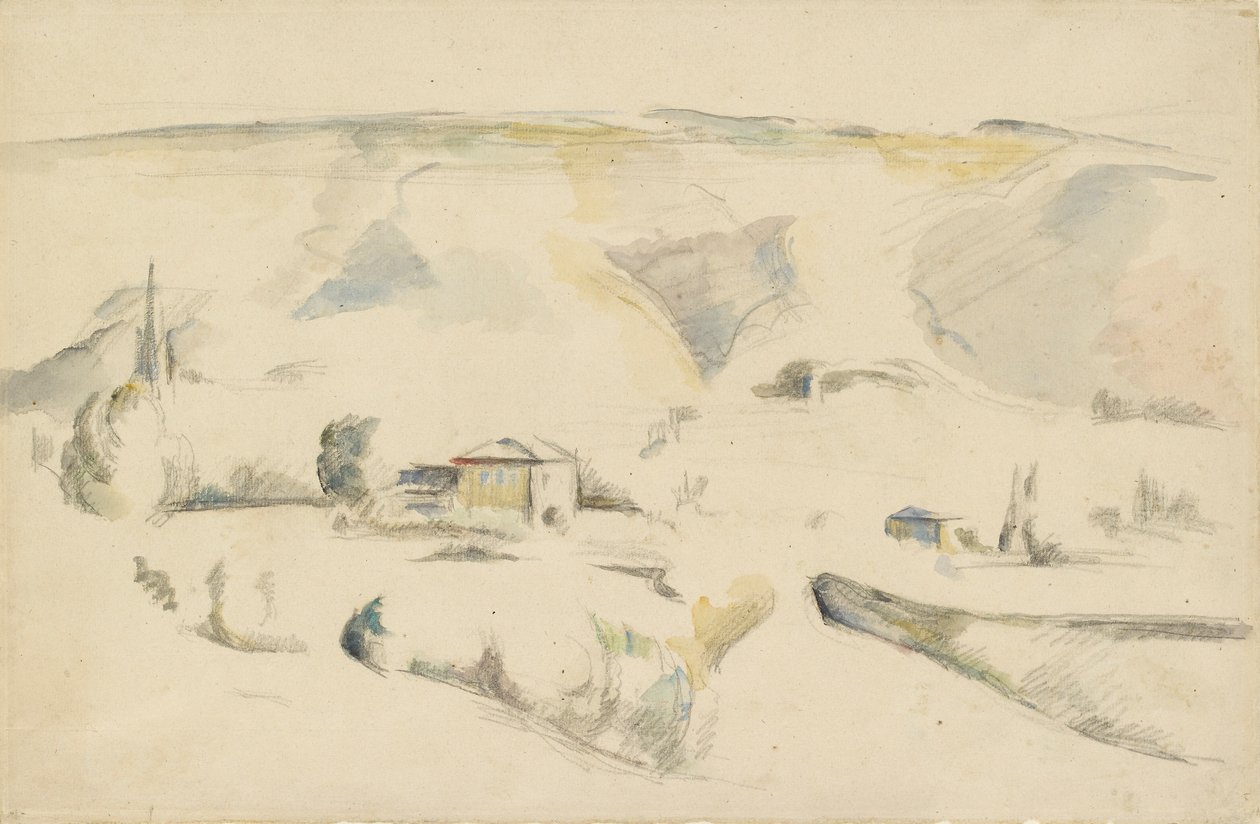 En utsikt over en dal, sent på 1800-tallet av Paul Cézanne