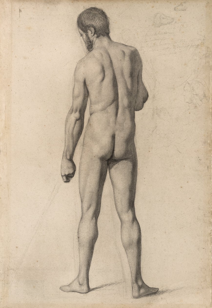 Akademisk naken, sett fra baksiden, 1862 av Paul Cézanne