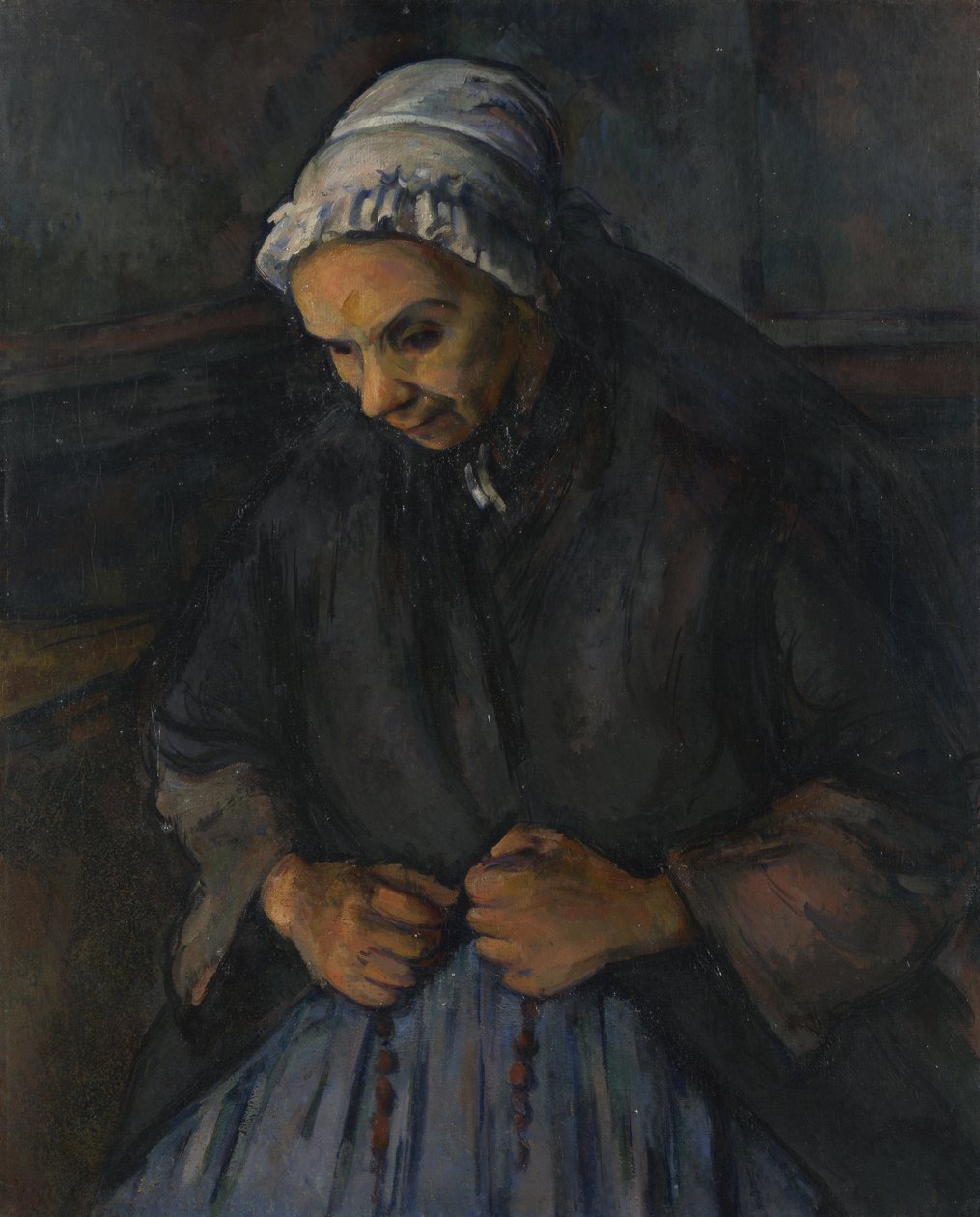 En gammel kvinne med en rosenkrans, ca. 1895 av Paul Cézanne