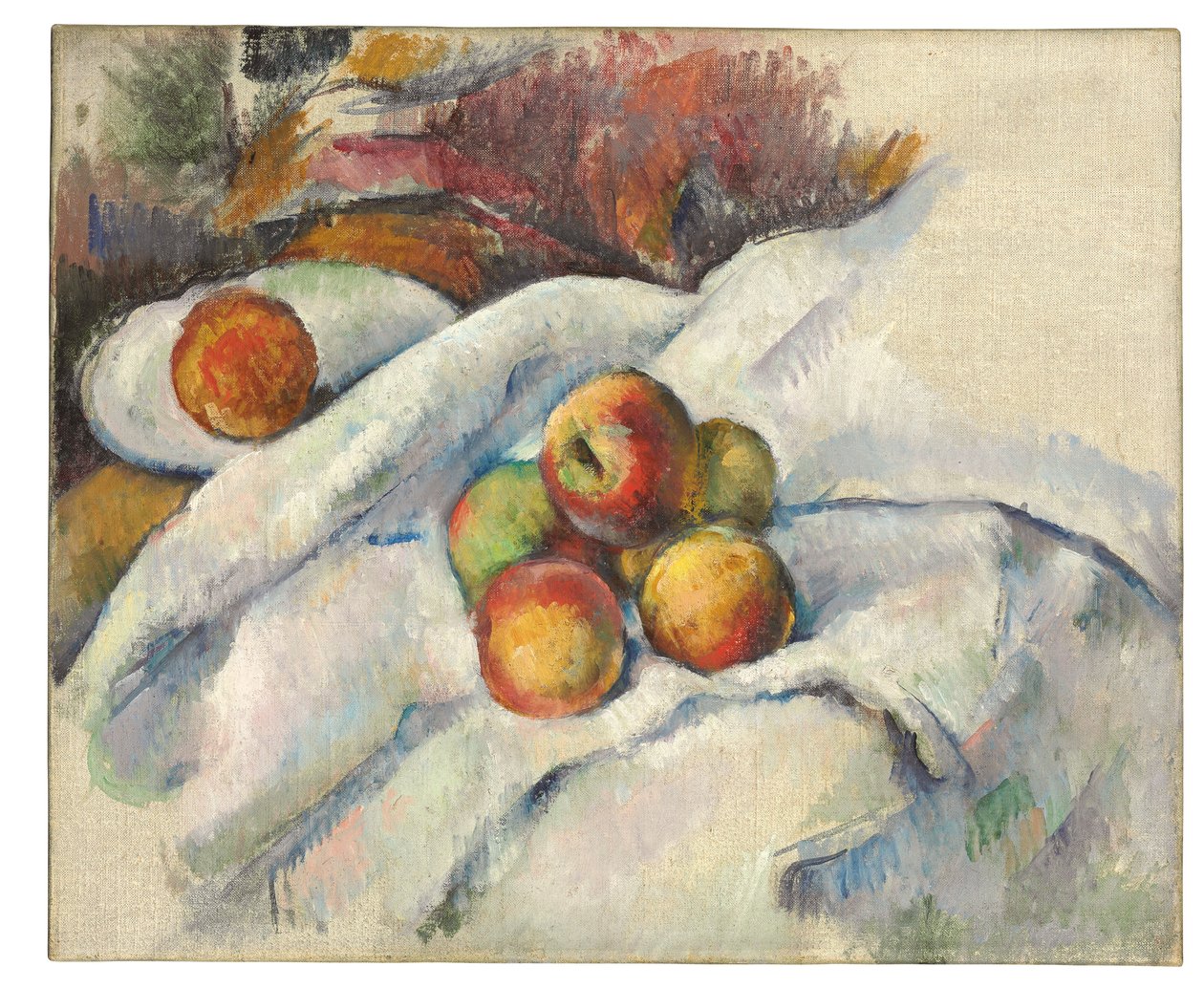 Epler på et klede, ca. 1885 av Paul Cézanne