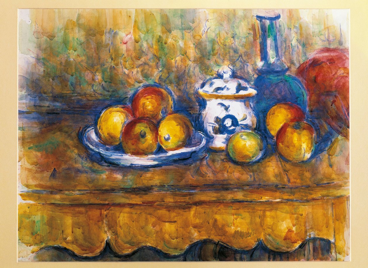 Østerrike, Wien, stilleben med blå flaske, oljemaleri av Paul Cézanne
