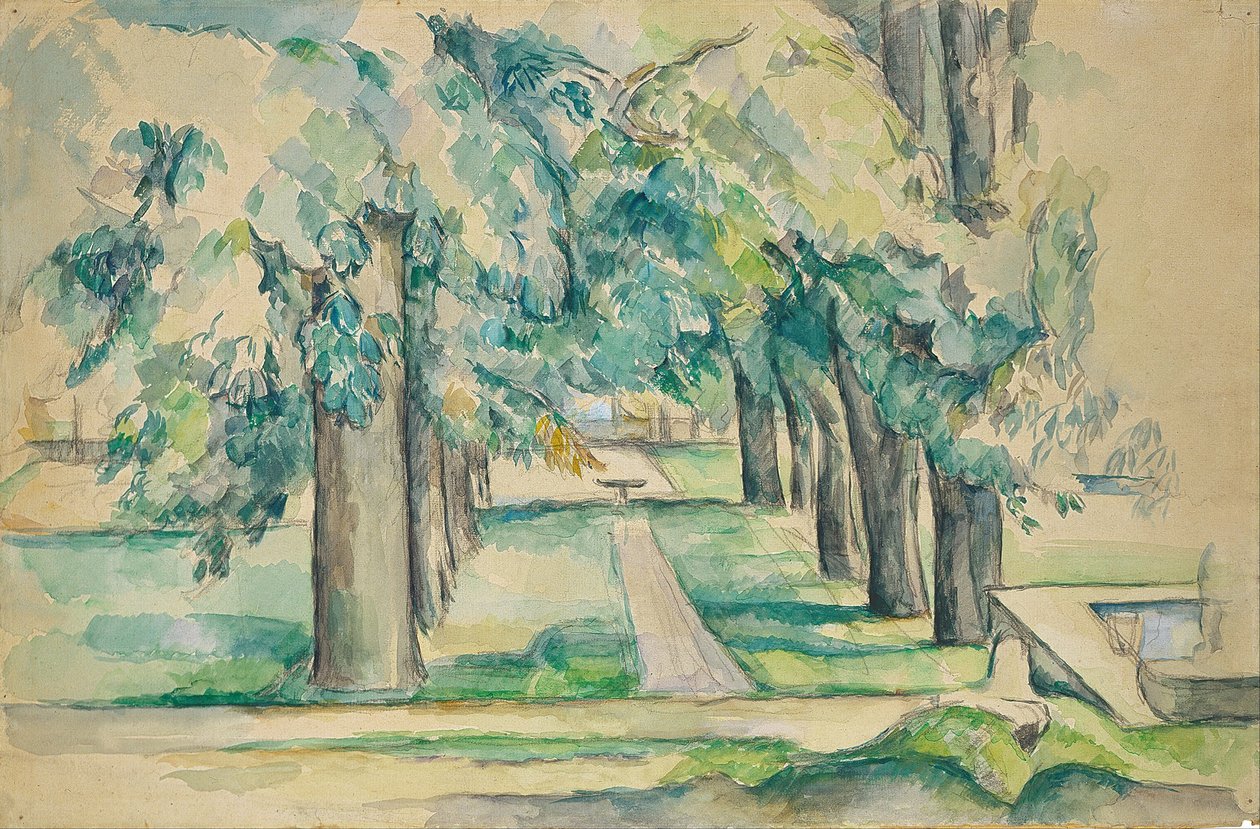 Avenue of Chestnut Trees ved Jas de Bouffan av Paul Cézanne