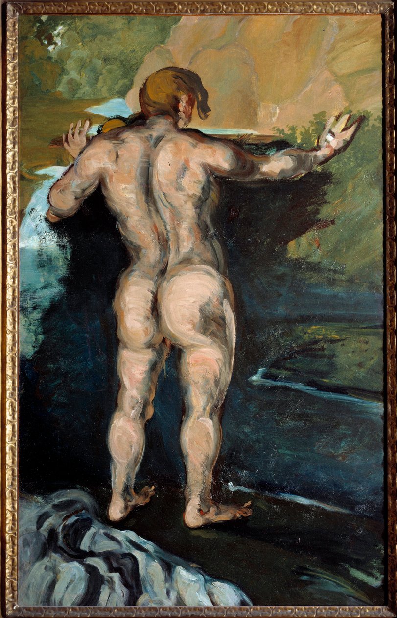 Bather and Rock Painting av Paul Cezanne (1839-1906) 1868 Norfolk, Chrysler museum av Paul Cézanne
