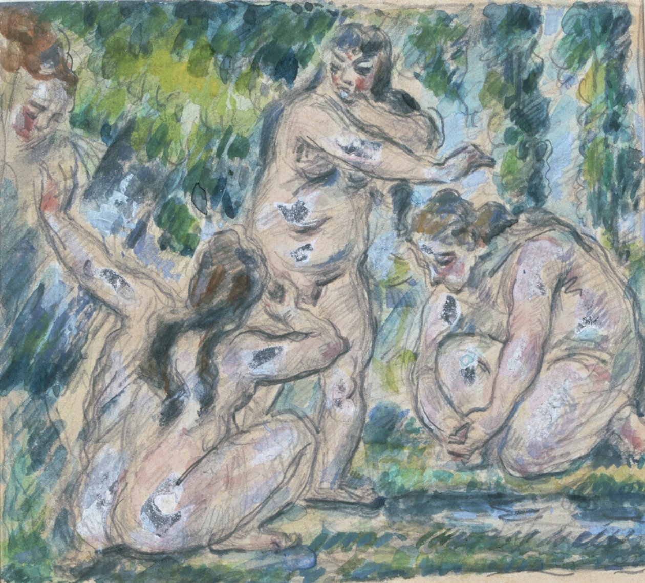 'Badende', 1875-77 av Paul Cézanne