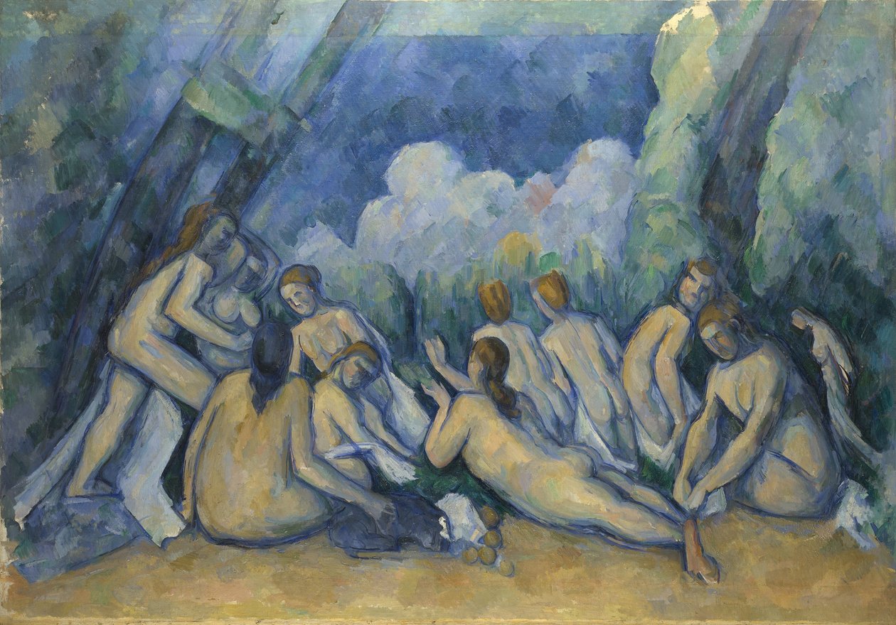 Badere De store badere, 1894-1905 av Paul Cézanne