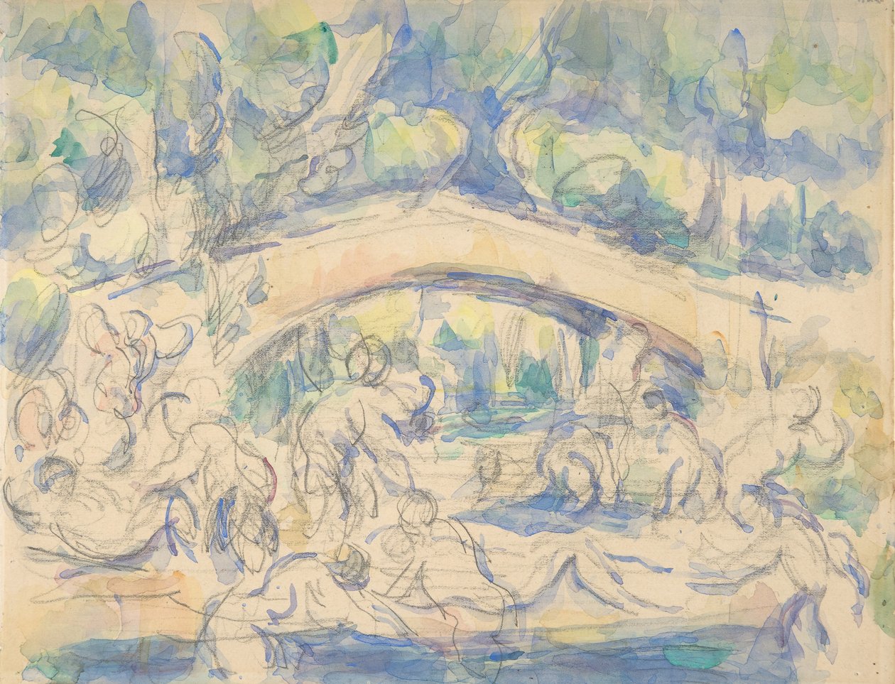 Badende under en bro recto, 1900-06. av Paul Cézanne