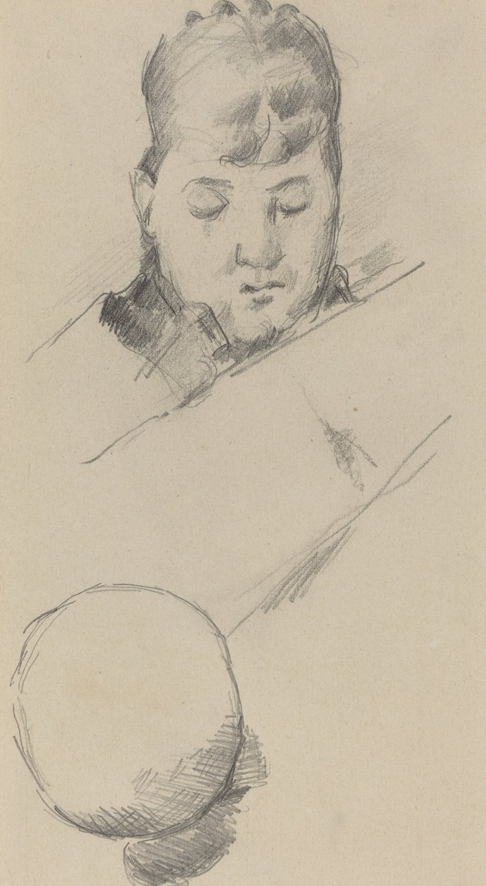 Byste av Madame Cézanne [verso], 18841885. av Paul Cézanne