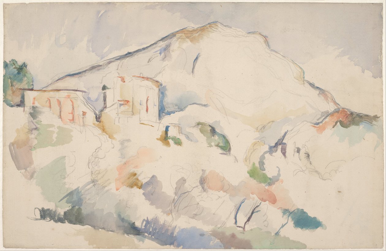 Château Noir og Mont Sainte-Victoire, ca. 1890-1895 av Paul Cézanne
