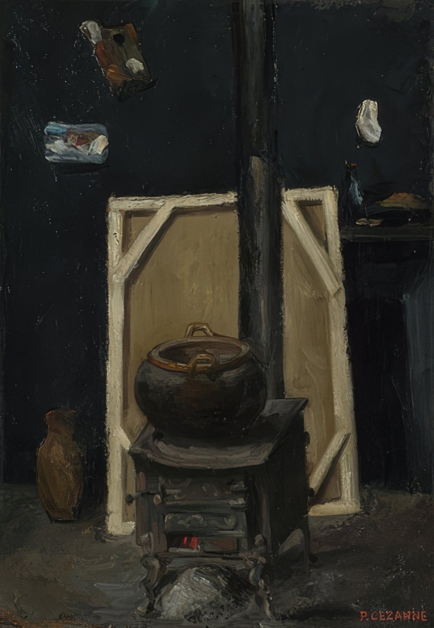 Ovnen i studio. Rundt 1865 av Paul Cézanne