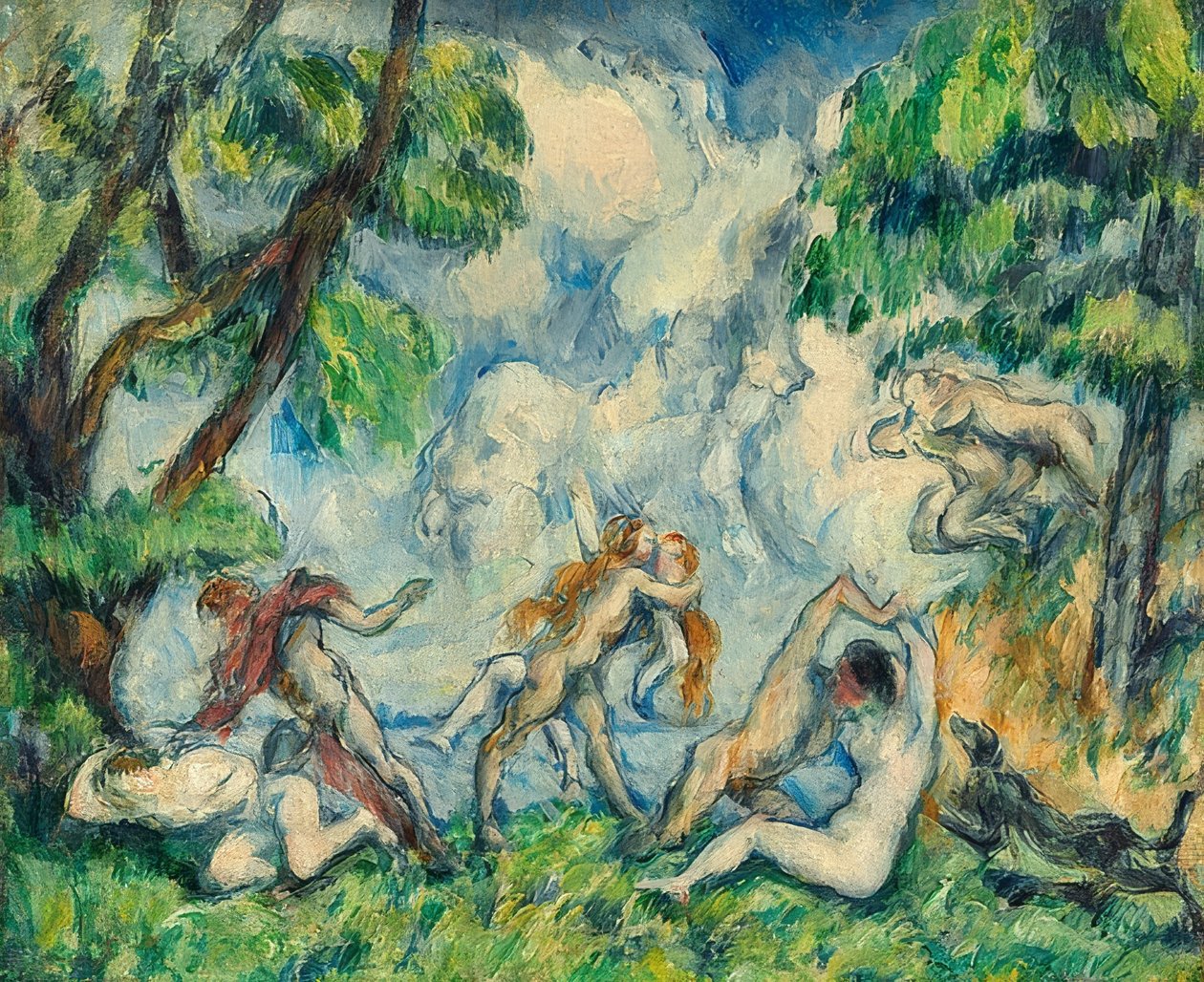 Kjærlighetens kamp. Ca. 1880 av Paul Cézanne