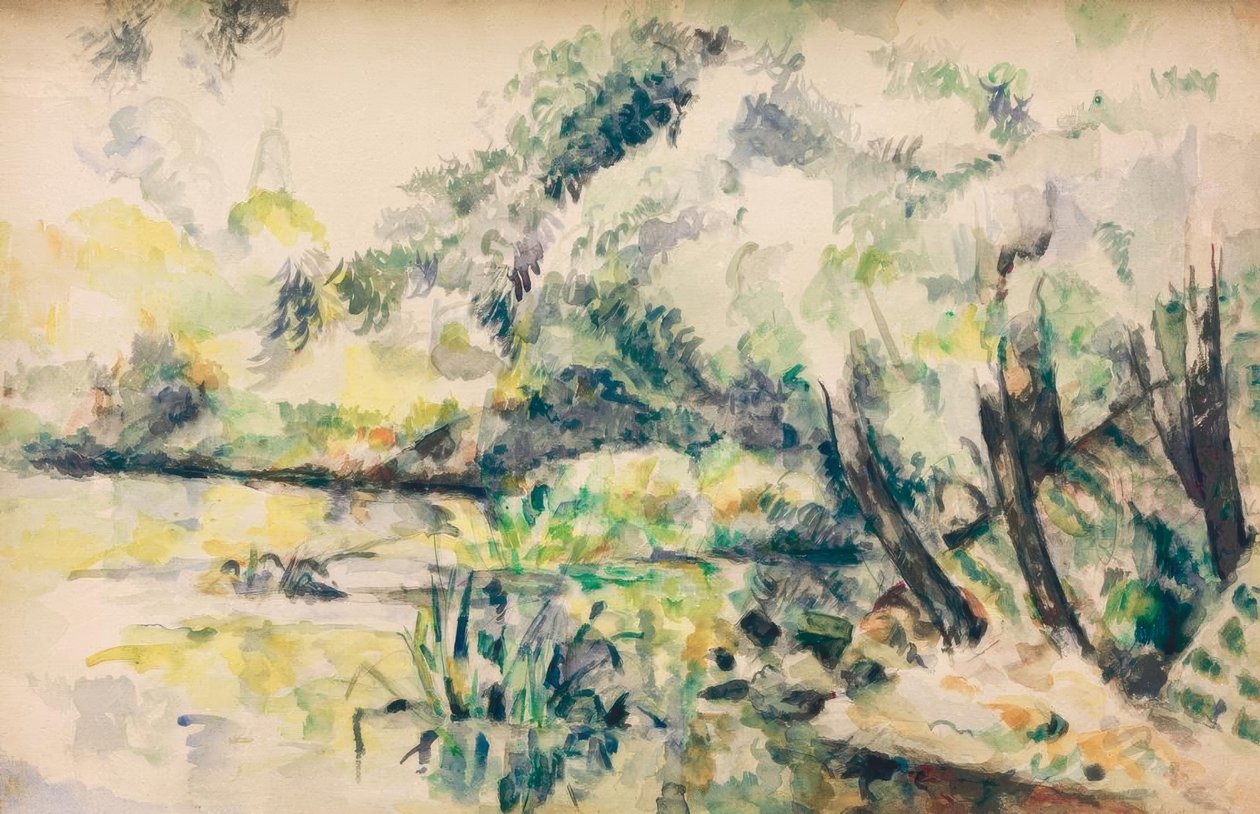 Myraktig vann (nær Melun?) av Paul Cézanne