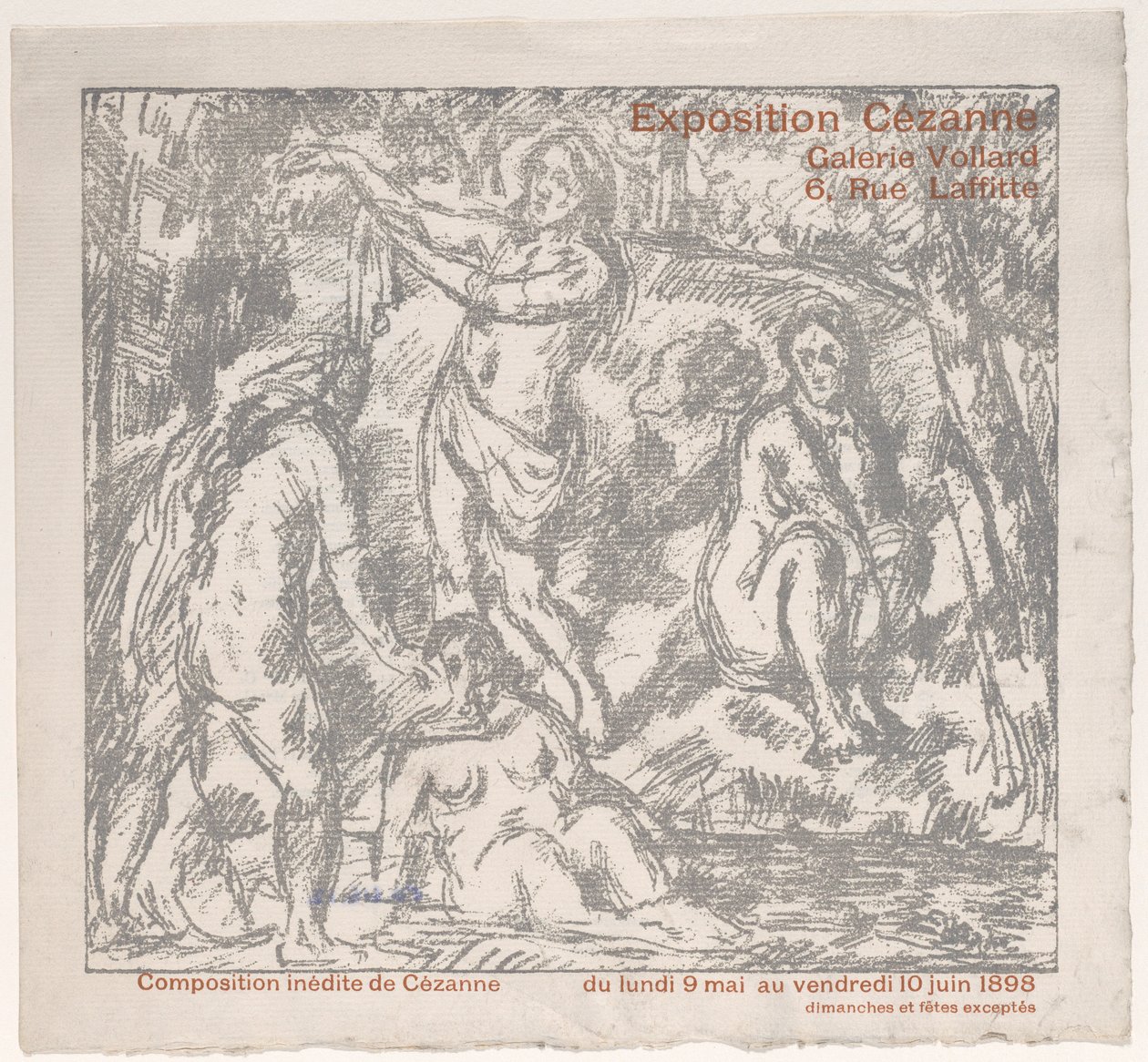 Utstillingskatalogomslag for et Cézanne-show på Galerie Vollard 9. mai-10. juni 1898..., 1898. av Paul Cézanne