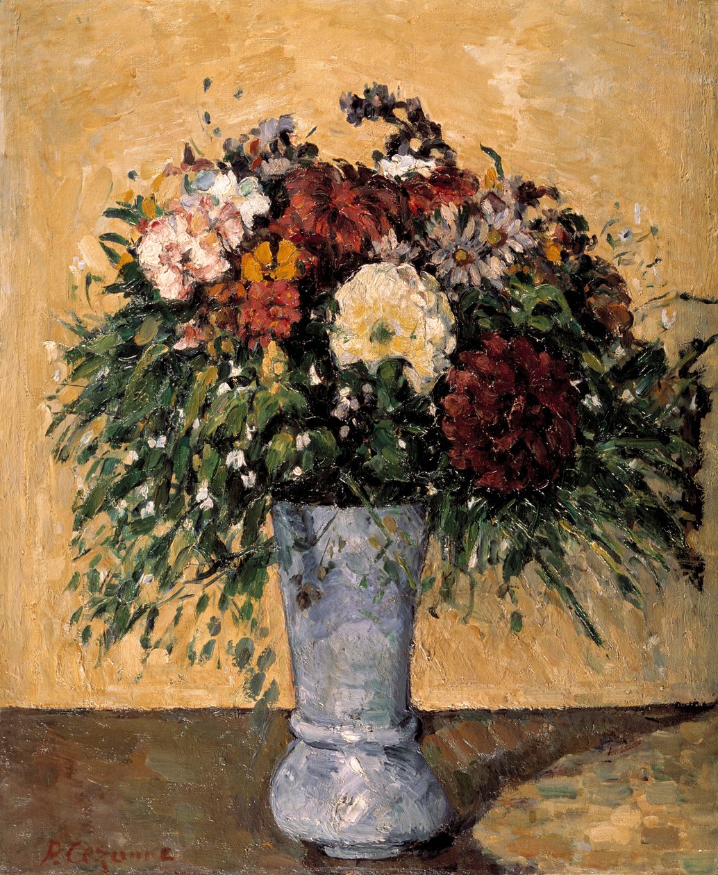 Blomster i en blå vase, 1873-1875 av Paul Cézanne
