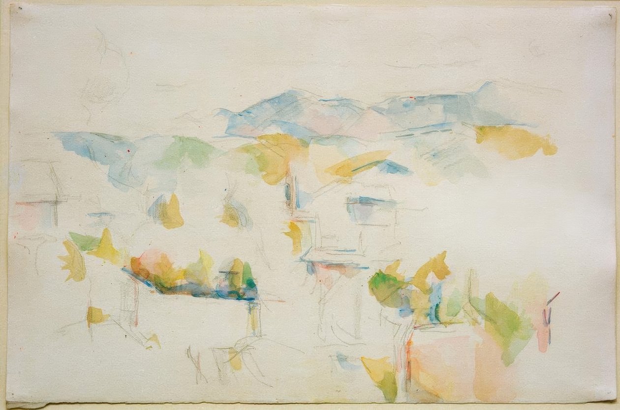 Fjelllandskap rundt Aix-en-Provence av Paul Cézanne