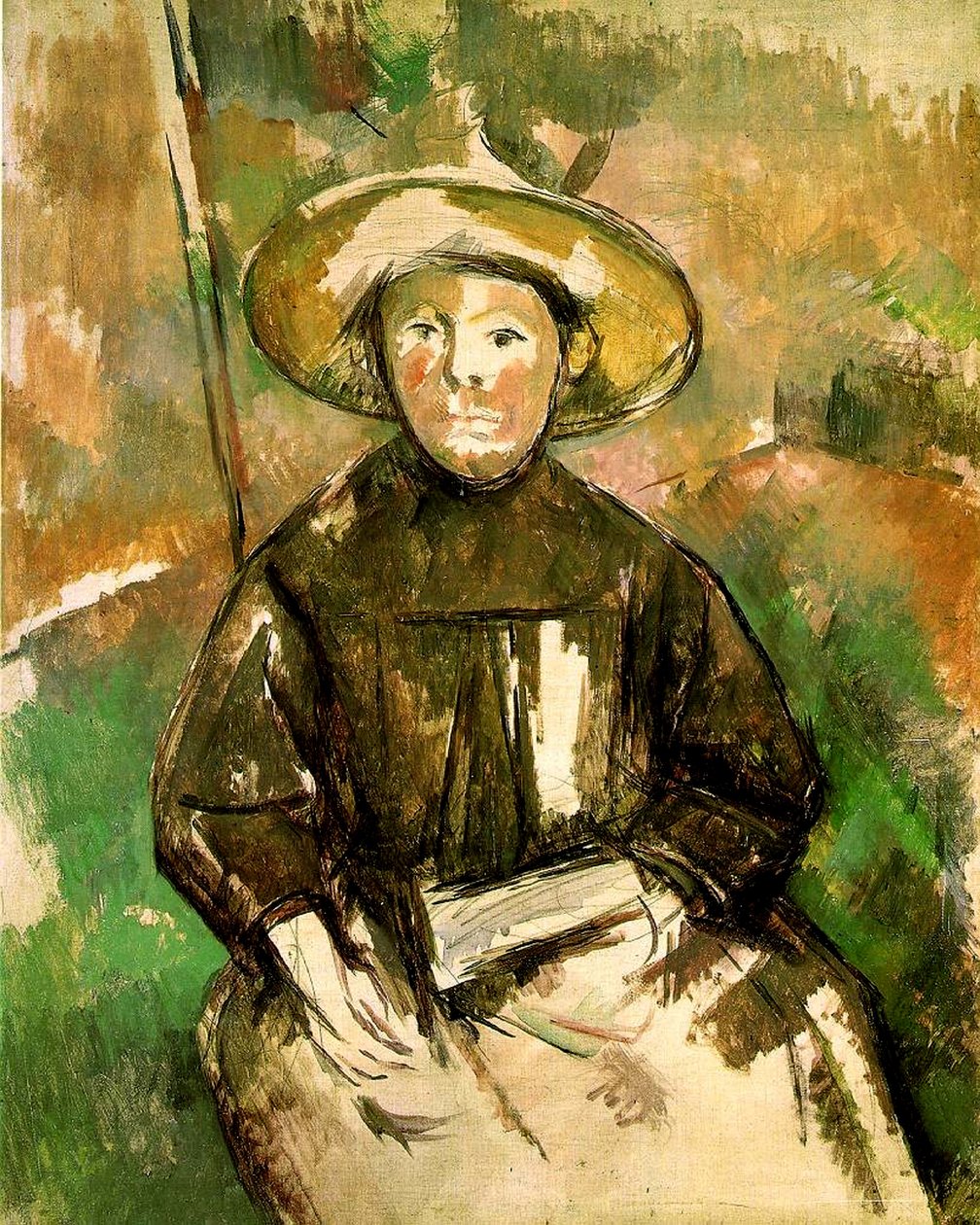 Jente med stråhatt, 1896 av Paul Cézanne