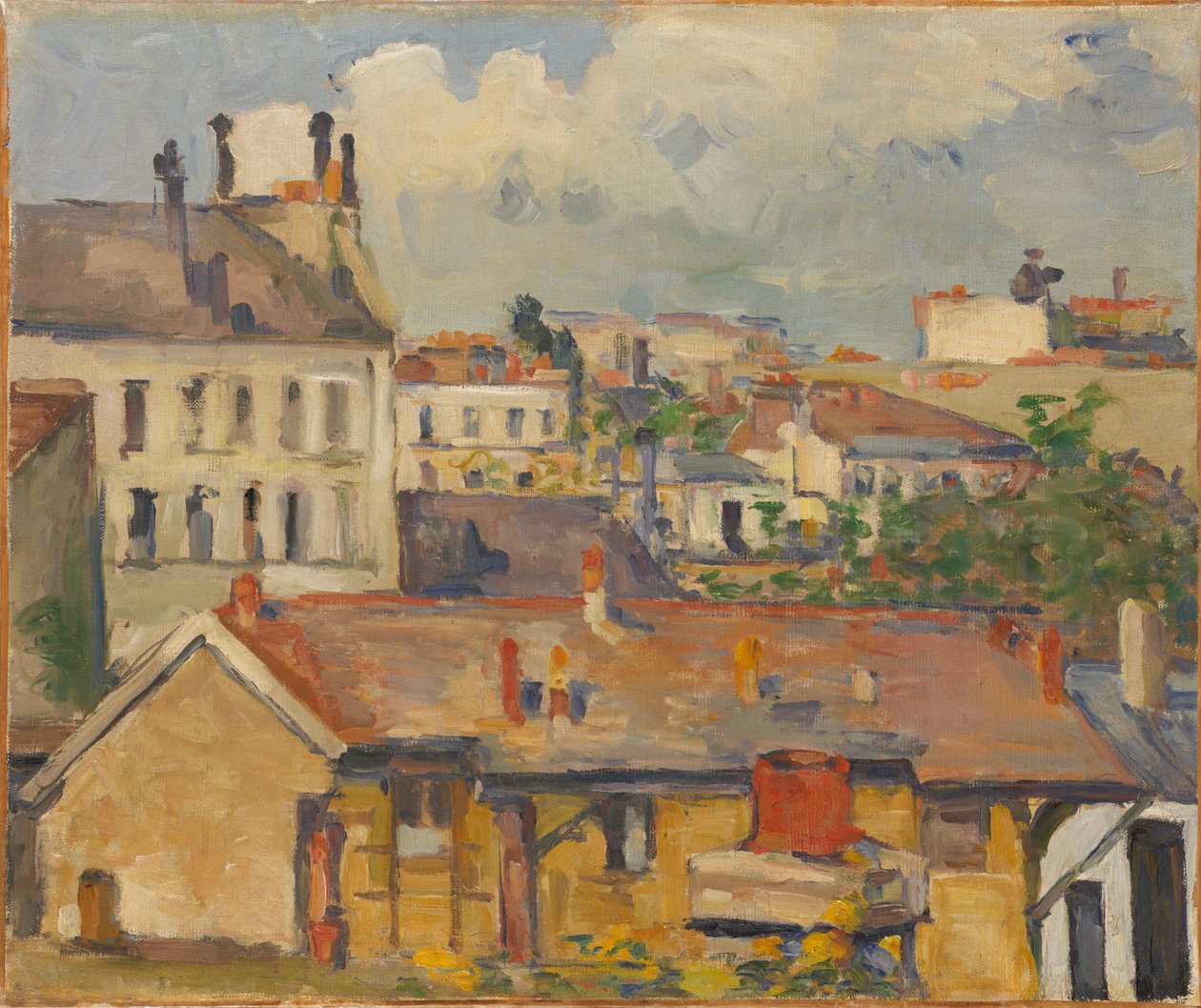 Les Toits gruppe av hus, 1876-1877. av Paul Cézanne