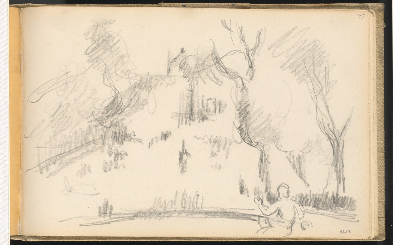 Hus i en park av Paul Cézanne