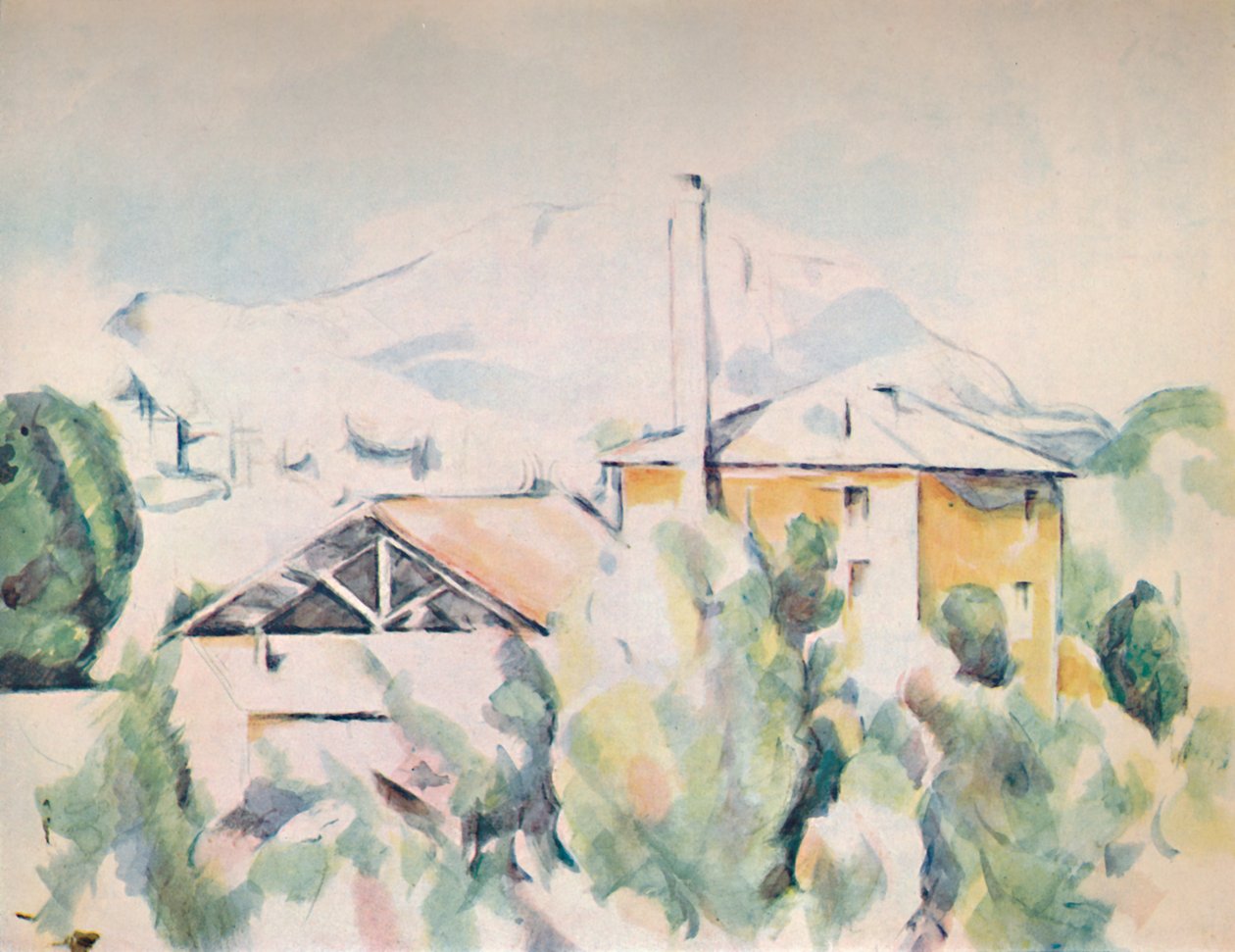 Hus i et landskap, 1923 av Paul Cézanne