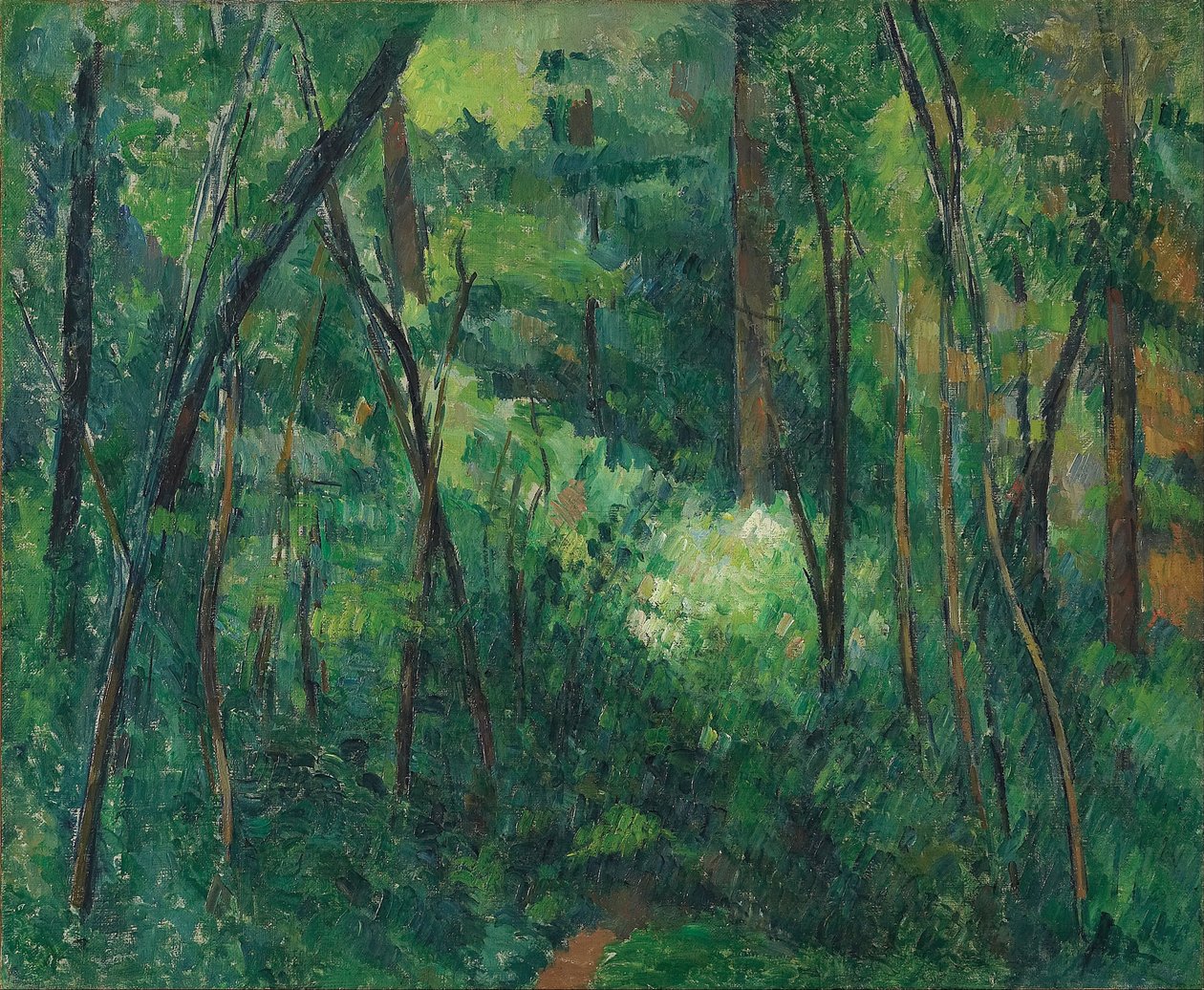 Interiør i en skog, ca 1885 av Paul Cézanne