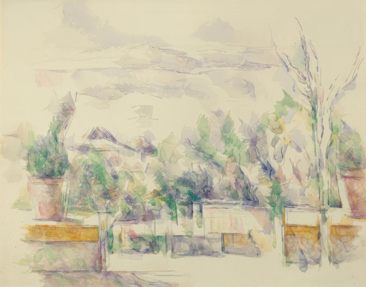 Terrassen til Jardin des Lauves av Paul Cézanne