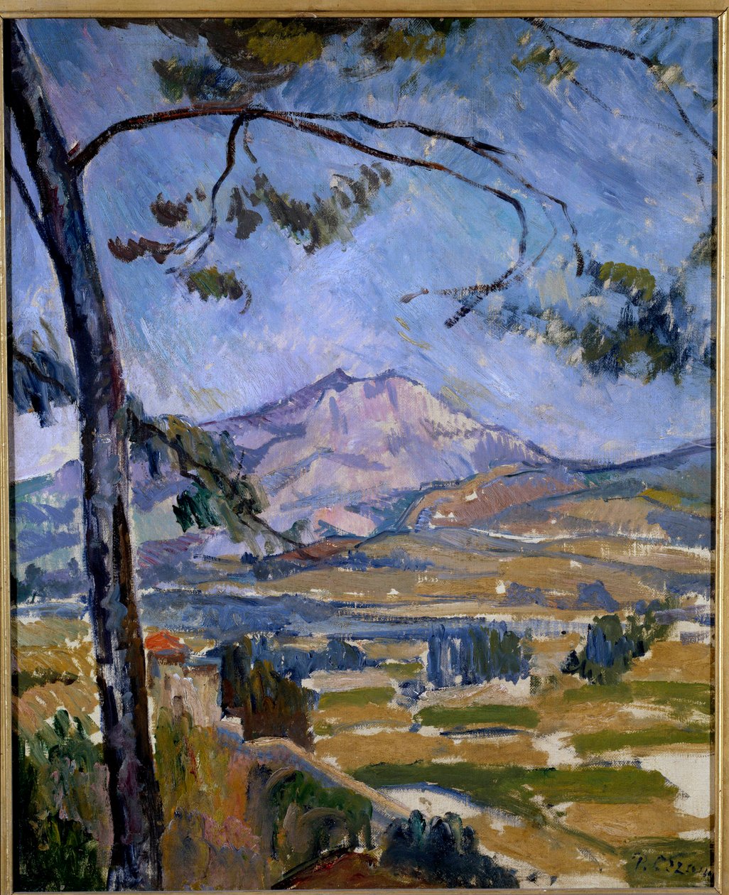 Sainte Victoire fjellmaleri av Paul Cezanne (1839-1906) 1800-tallet. Størrelse 0,55 x 0,45 m Paris, Musee d