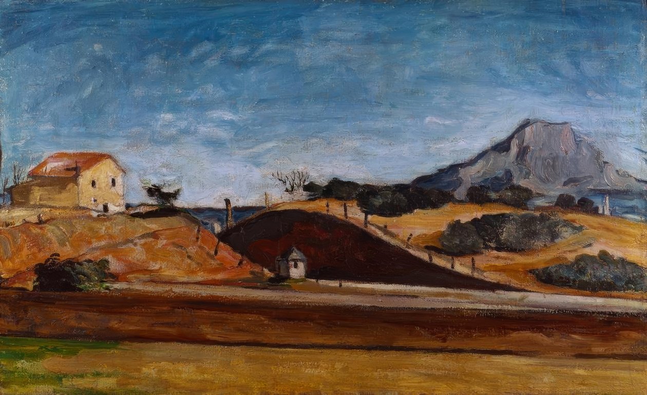Grøften med Sainte-Victoire-fjellet av Paul Cézanne