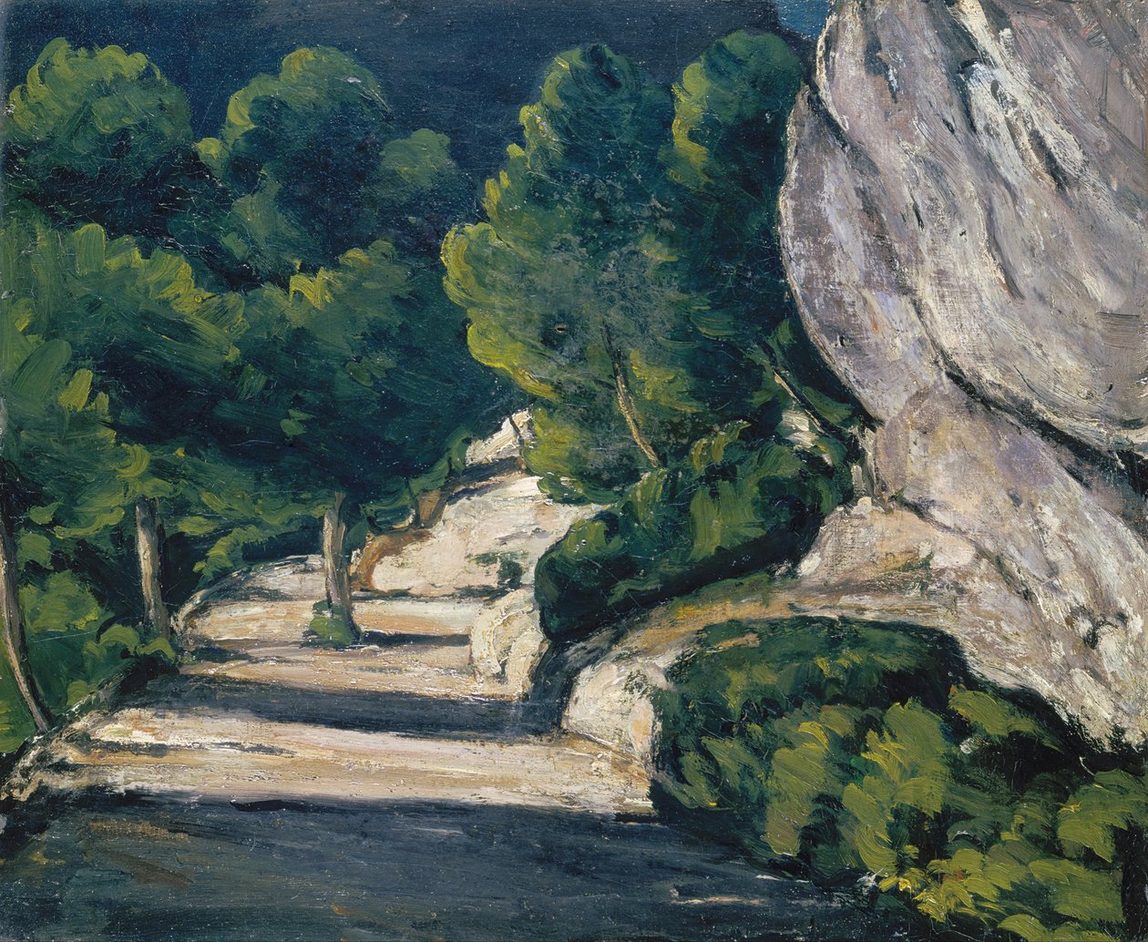 Landskap. Veien med trær i Rocky Mountains av Paul Cézanne
