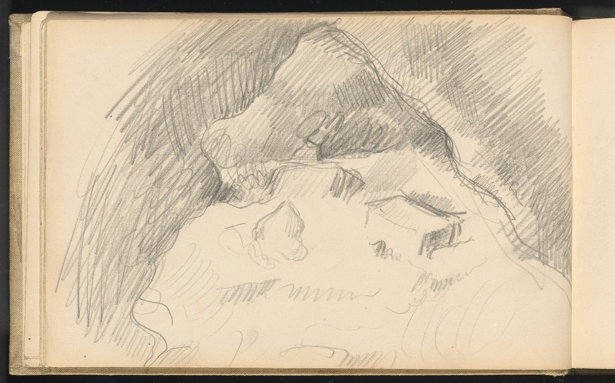 Landskap sett fra innsiden av en hule av Paul Cézanne