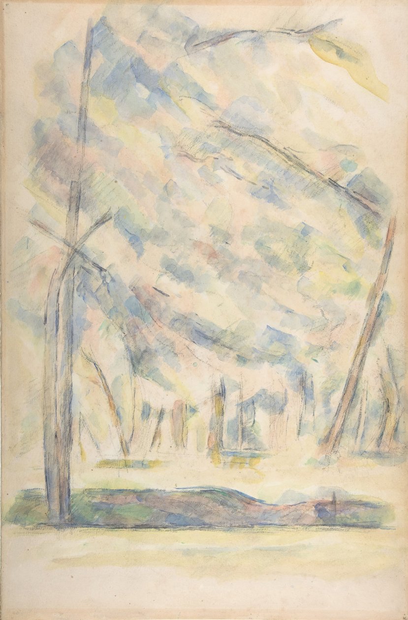 Landskap recto, Skisse av bergarter verso, n.d.. av Paul Cézanne