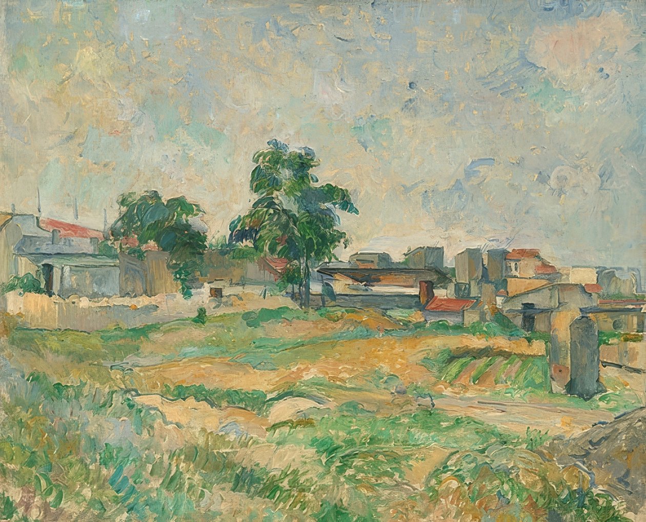 Landskap nær Paris. Rundt 1876 av Paul Cézanne