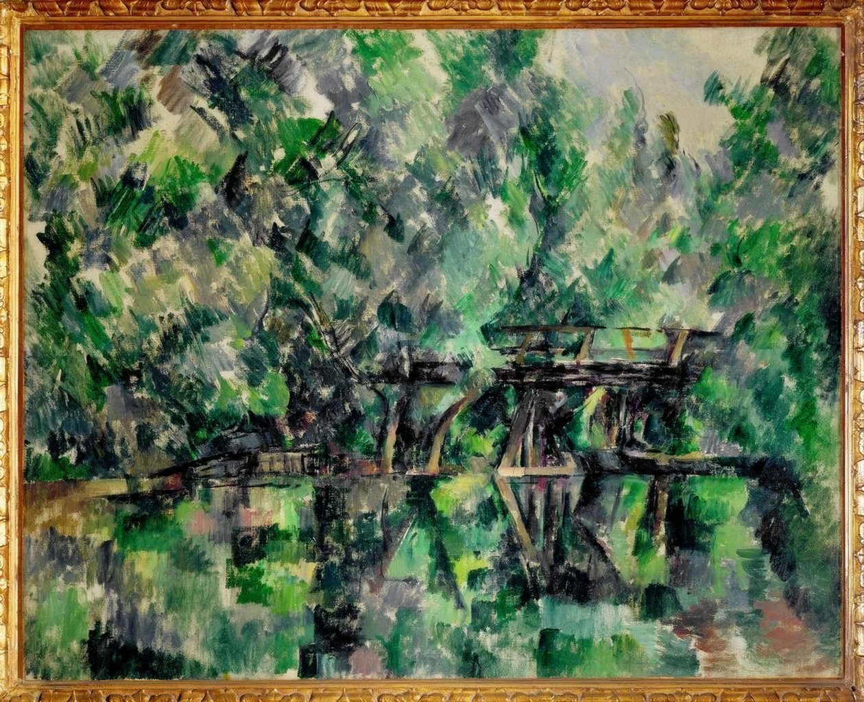Broen over dammen av Paul Cézanne