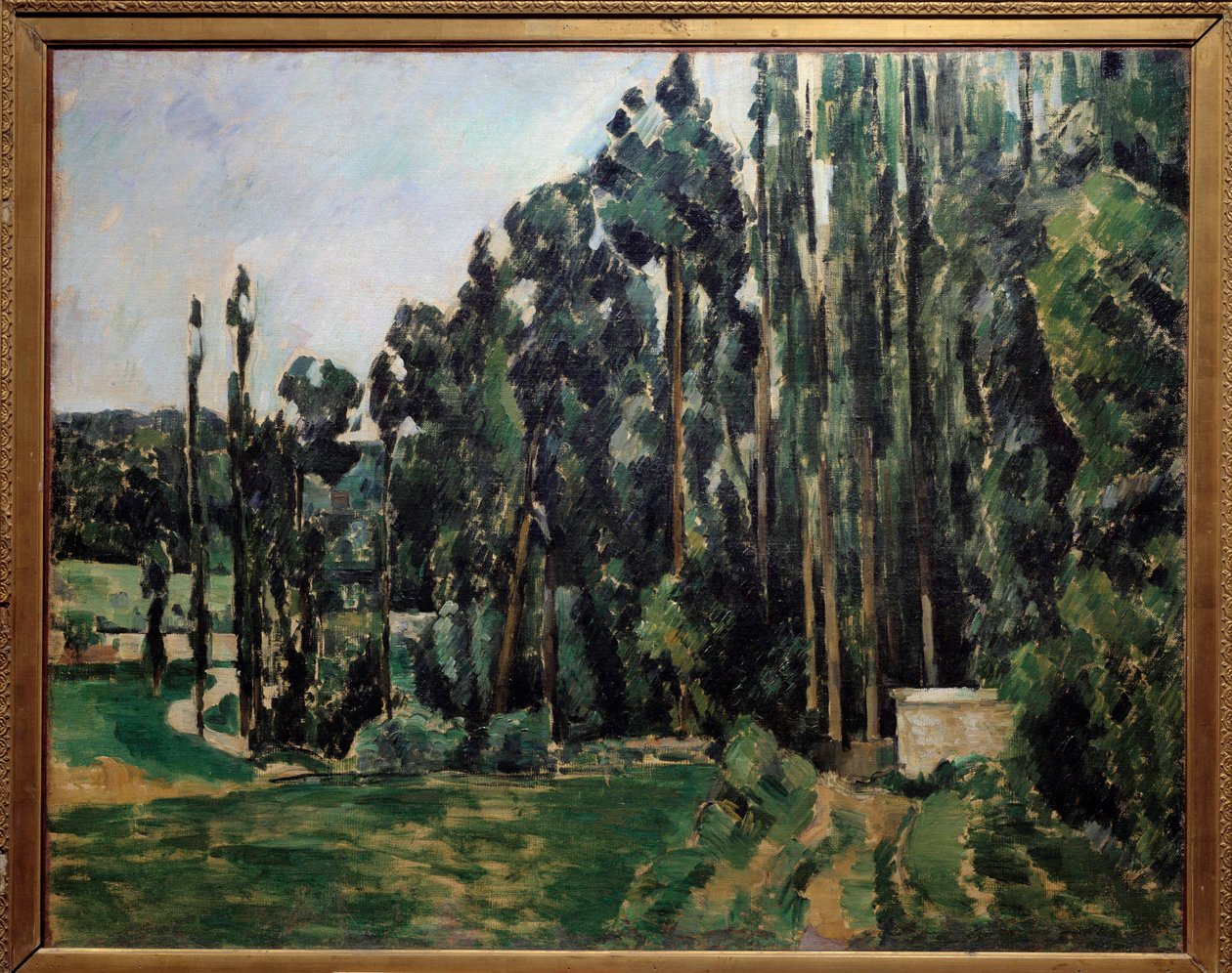 Les poplars Maleri av Paul Cezanne (1839-1906) 1879 Søn. 0,65x0,81 m Paris, musee d