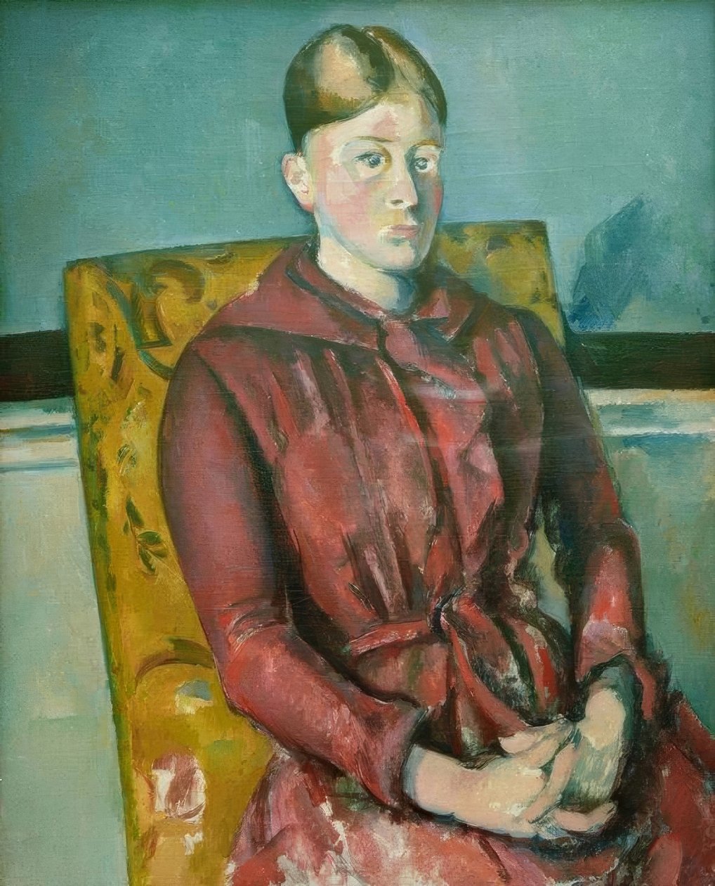 Madame Cézanne i den gule stolen av Paul Cézanne
