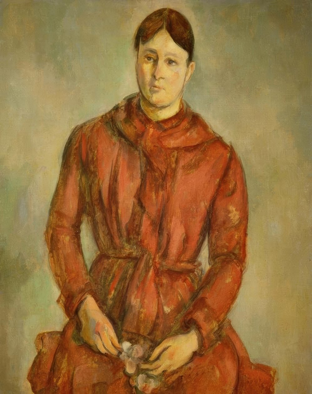 Madame Cézanne i rødt av Paul Cézanne