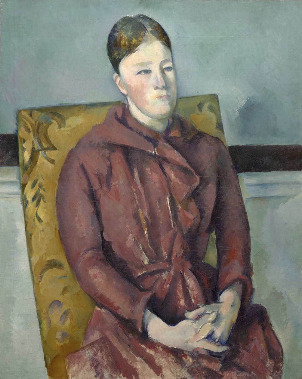 Madame Cézanne i en gul stol, 1888-90 av Paul Cézanne