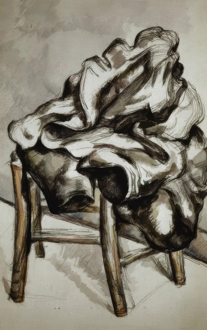 Frakk på en stol av Paul Cézanne