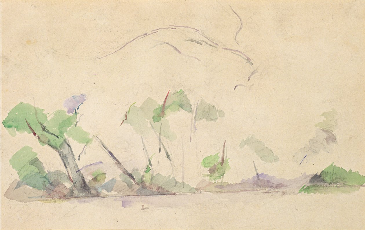 Mont Sainte-Victoire (wc på papir) av Paul Cézanne