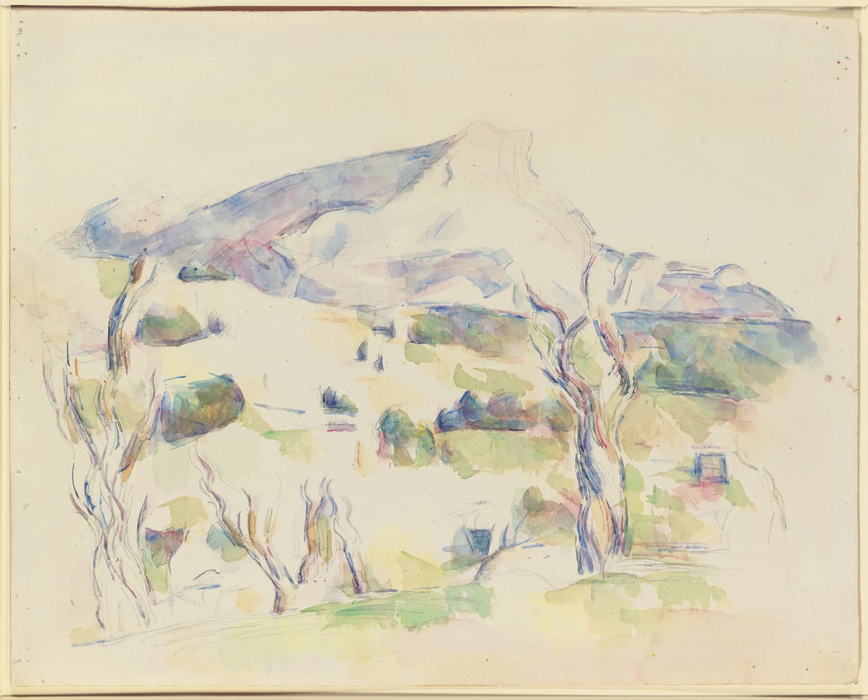 Mont Sainte-Victoire, utsikt over Lauves, 1902-06 av Paul Cézanne