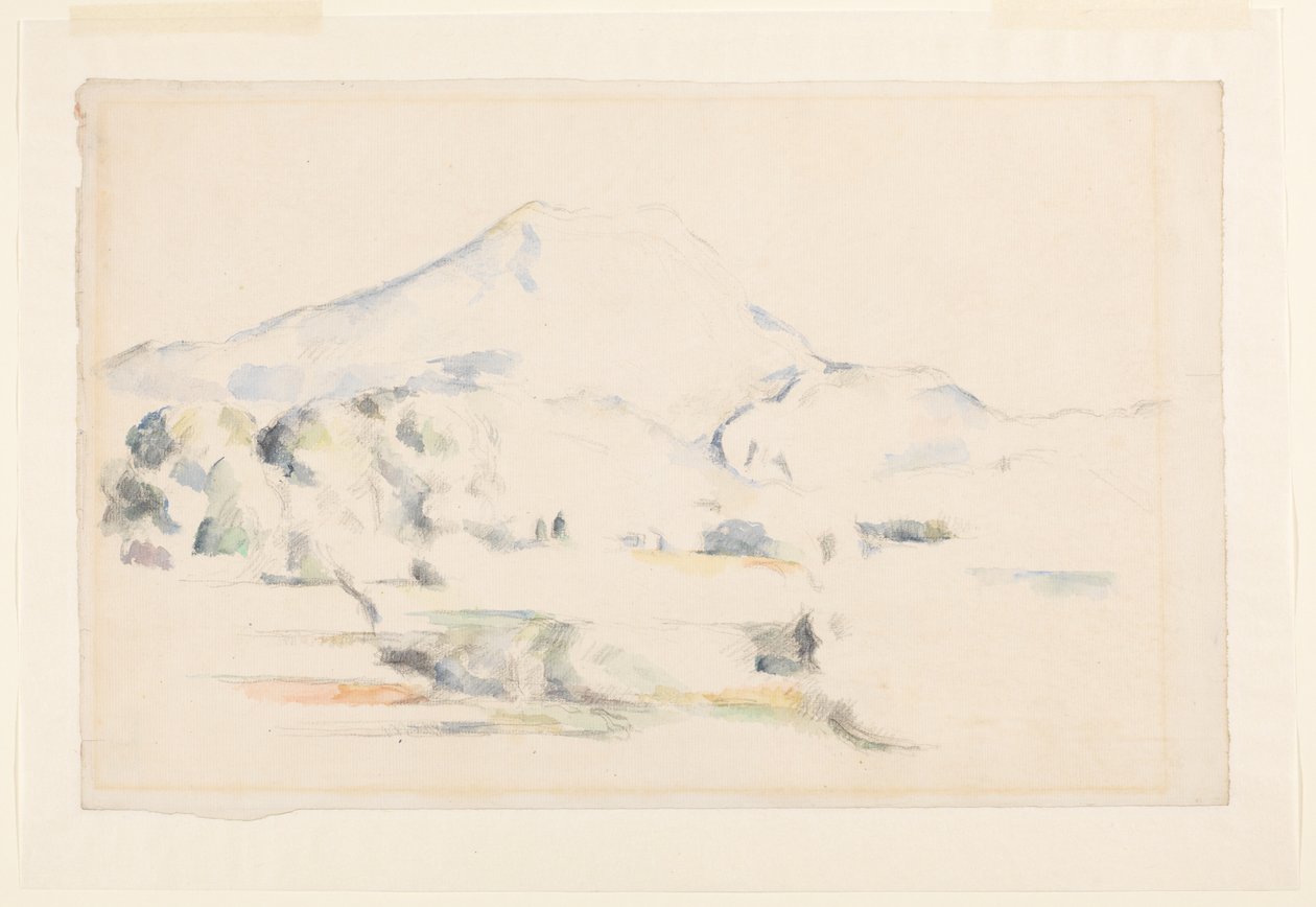 Montagne Saint-Victoire, ca. 1885-87 (grafitt og akvarell på lagt papir) av Paul Cézanne