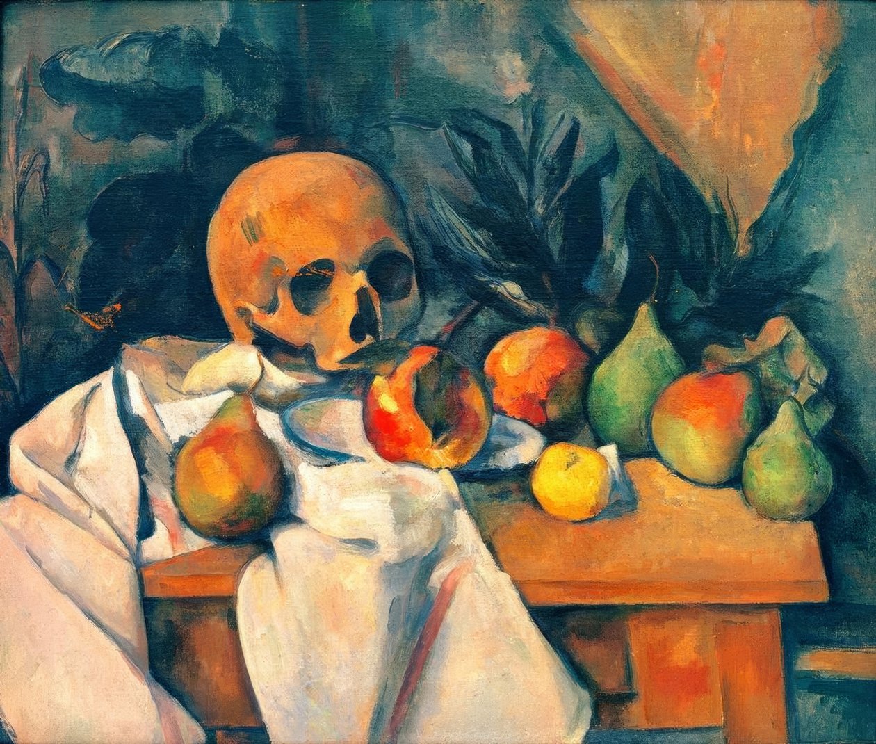 Stilleben med hodeskalle av Paul Cézanne