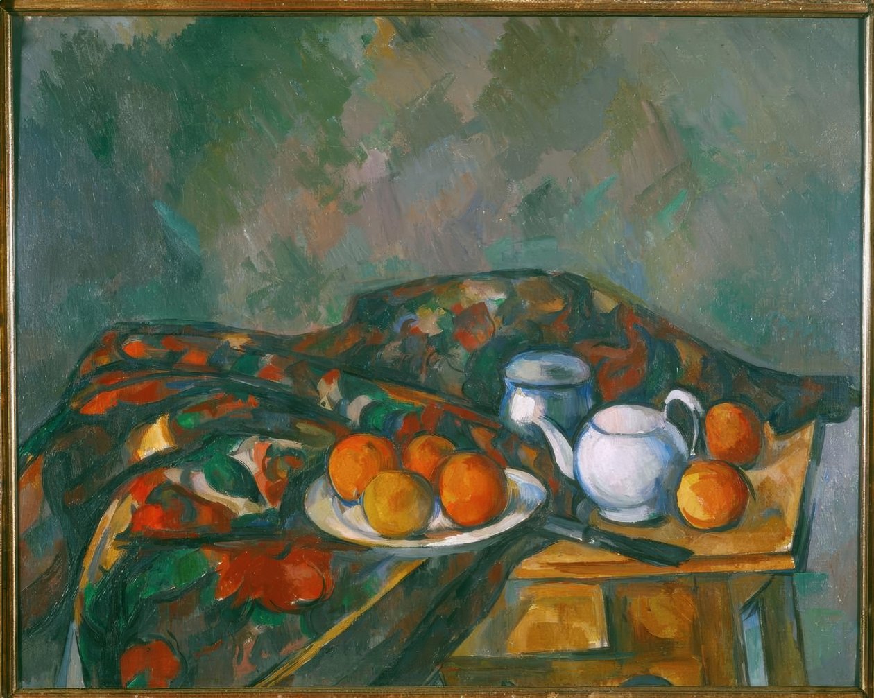 Stilleben med tekanne av Paul Cézanne