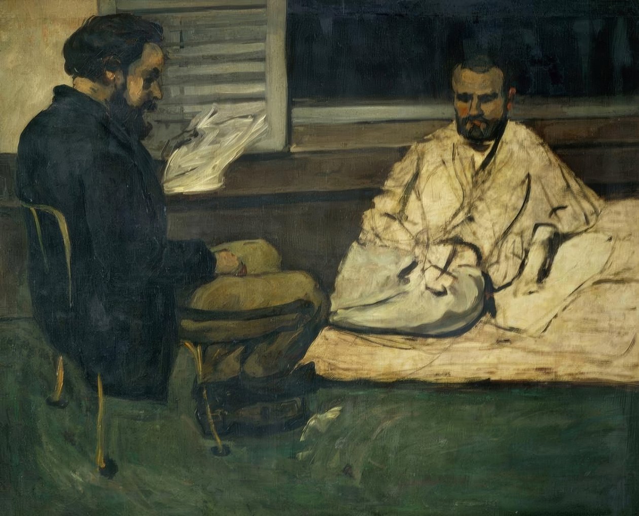 Paul Alexis leser for Emile Zola av Paul Cézanne