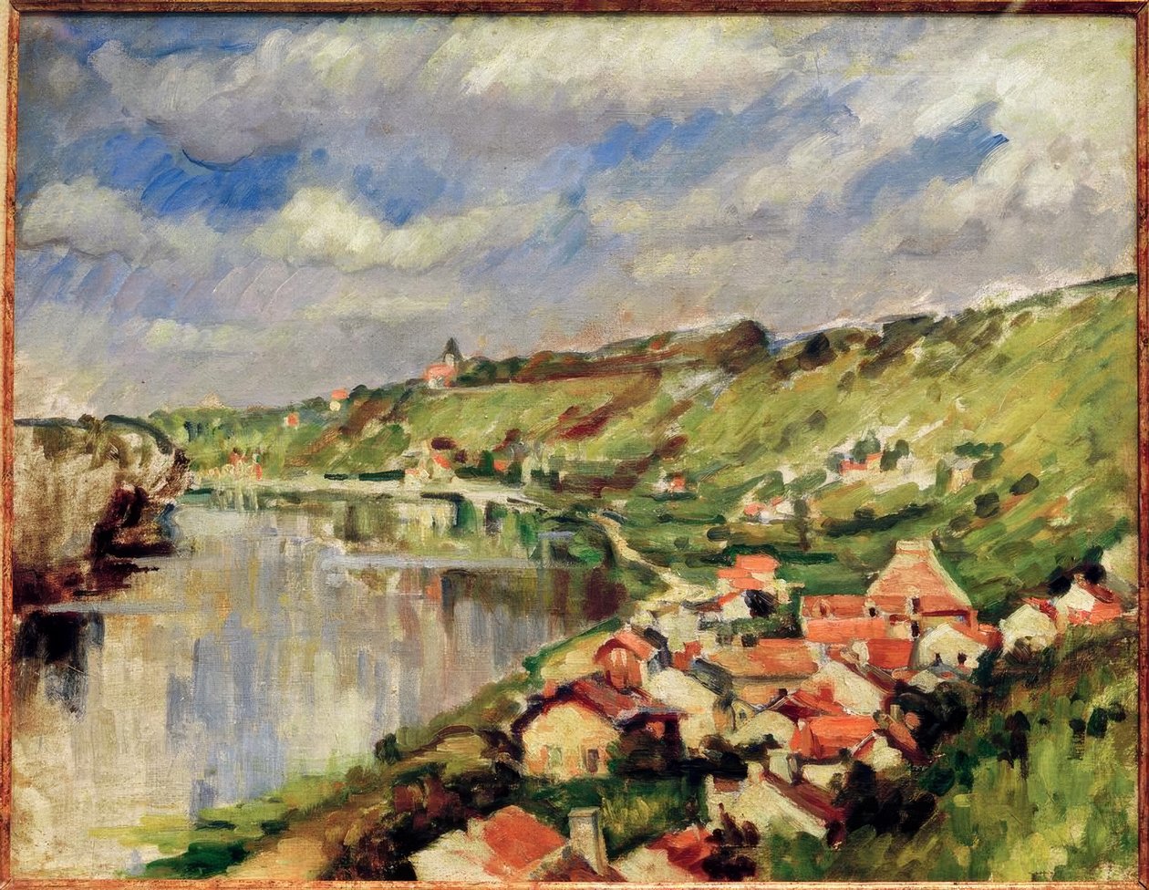 Landskap ved bredden av Oise av Paul Cézanne