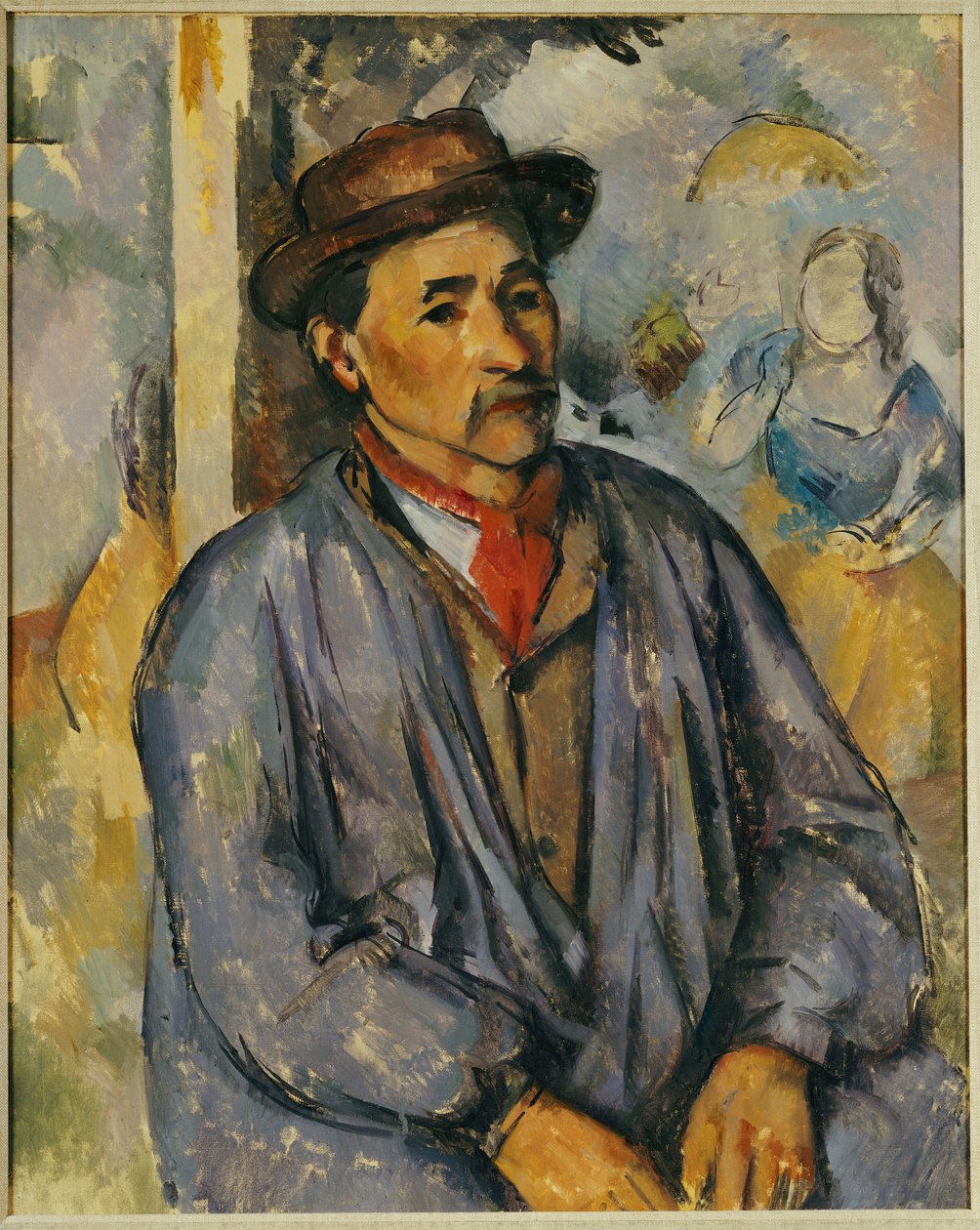 Bonde i blå skjorte av Paul Cézanne