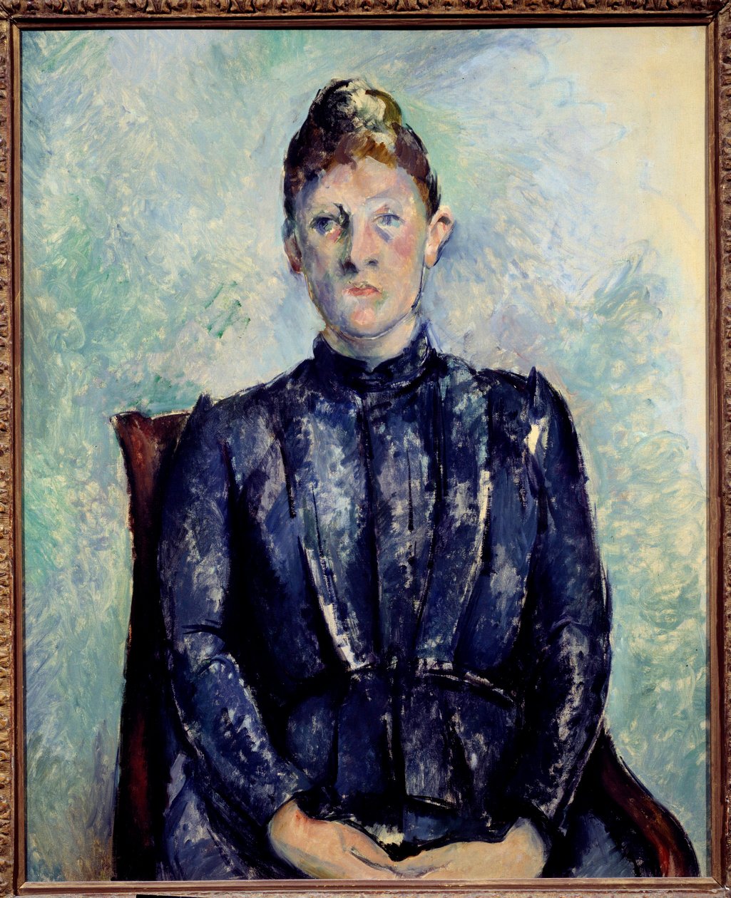 Portrett av Madame Cezanne Maleri av Paul Cezanne (1839-1906) Søn fra 1800-tallet. 0,65x0,81 m Paris, Musee de l