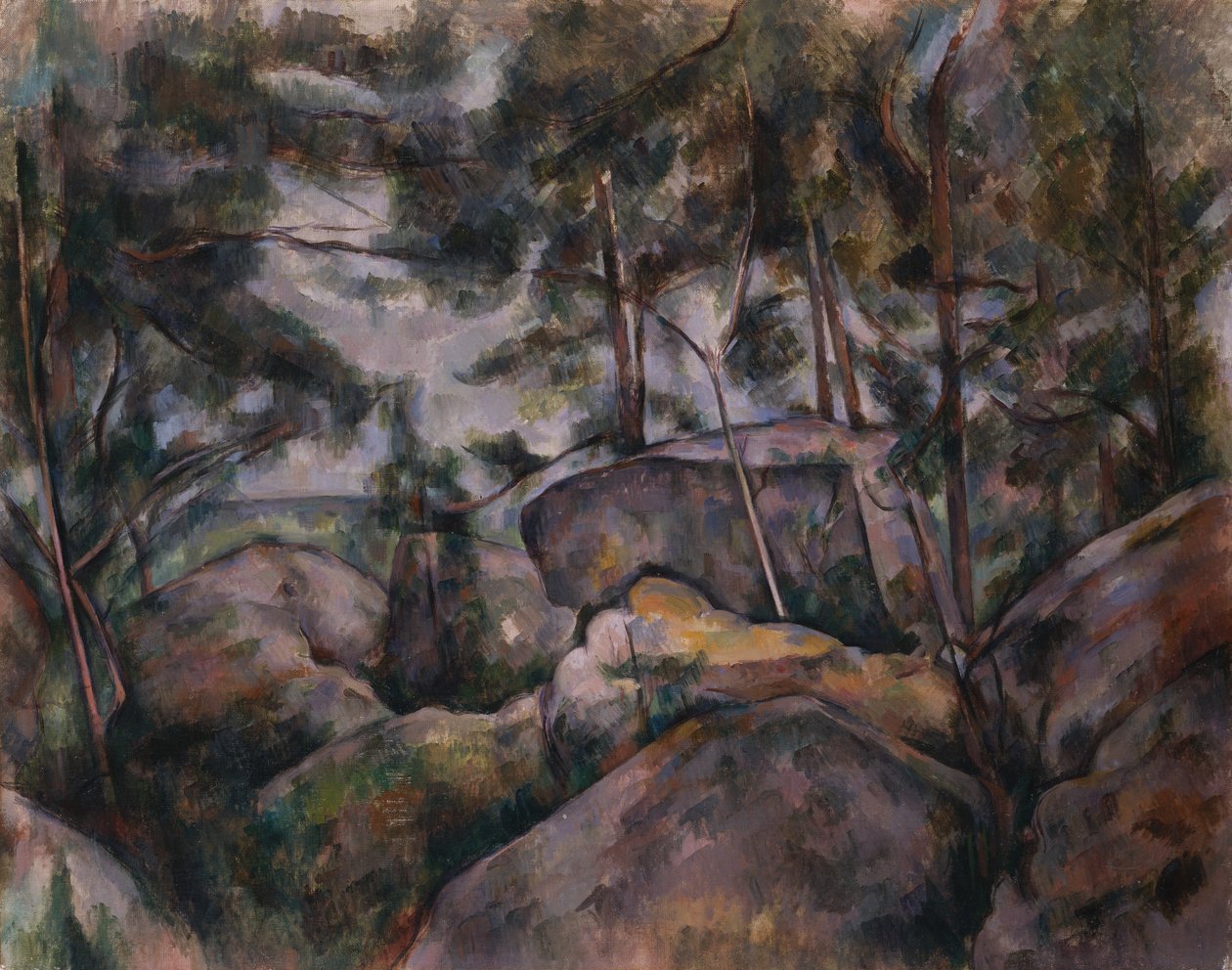 Steiner i skogen, 1890-tallet. av Paul Cézanne