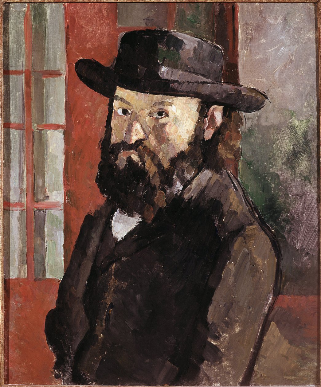 Selvportrett, ca. 1879-82 (olje på lerret) av Paul Cézanne