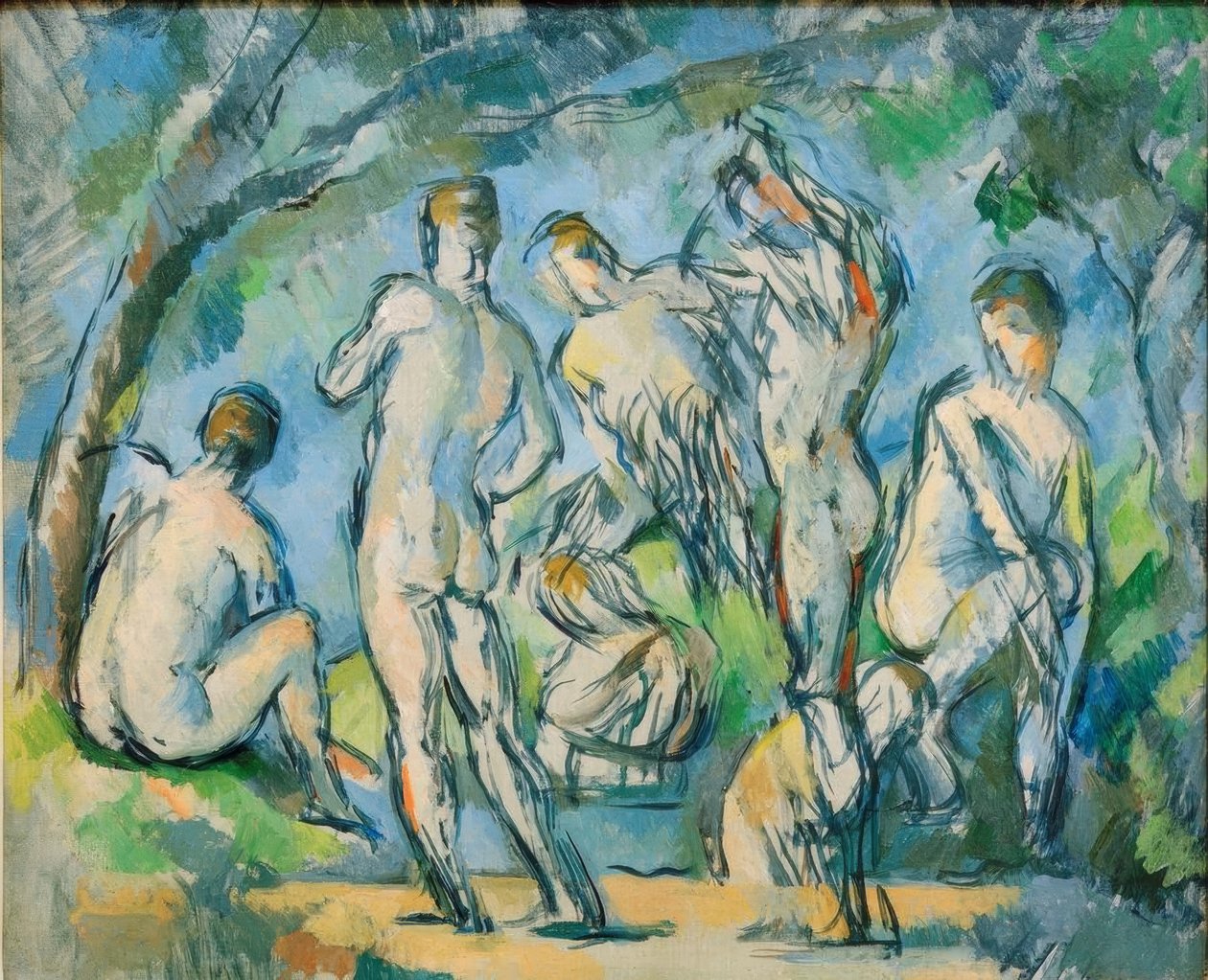 Sju badegjester av Paul Cézanne