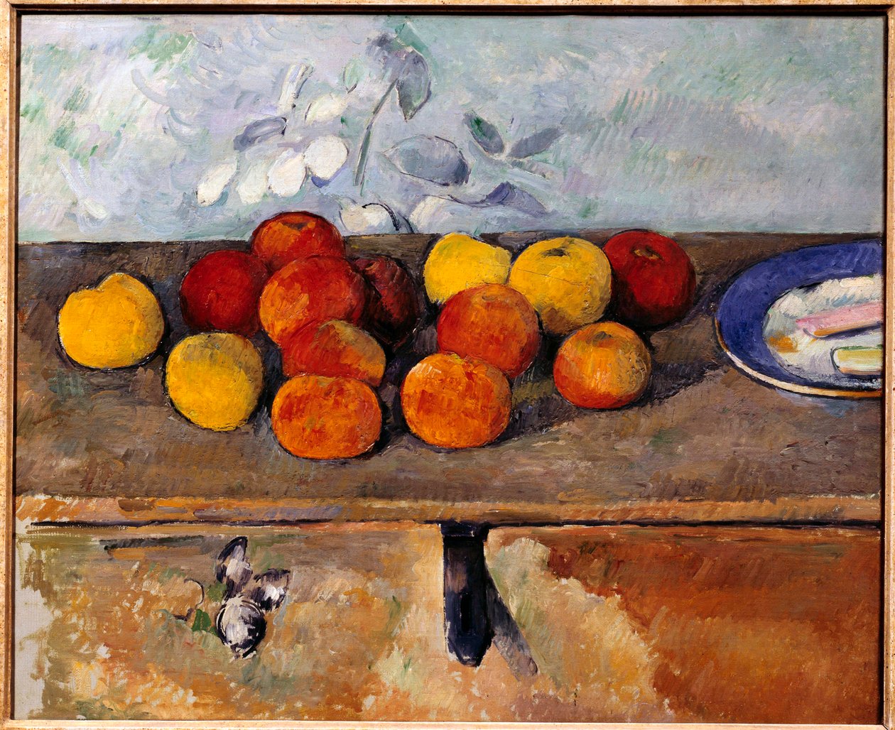 Stilleben av epler og kjeks Maleri av Paul Cezanne (1839-1906) 1880 ca. Sol. 0,45x0,55 m Paris, Musee de l
